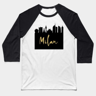 MILAN ITALY DESIGNER SILHOUETTE SKYLINE ART Baseball T-Shirt